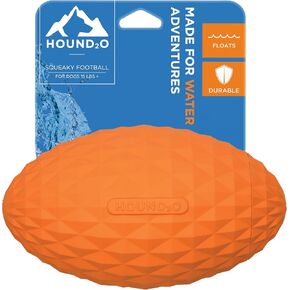 Hound2O Outdoor Dog Toys - Squeaky Football, Yellow - Tough, Engaging, Interactive Toy for All Breeds- Chew, Chase, & Fetch - Durable Non-Toxic Materials That Float - Easy to Clean for Outdoor Play in Saudi Arabia