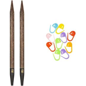 Lykke Umber 5-Inch (13cm) Interchangeable Circular Knitting Needle Tips US Size 6 (4.0 mm) with 10 Colorful Stitch Markers