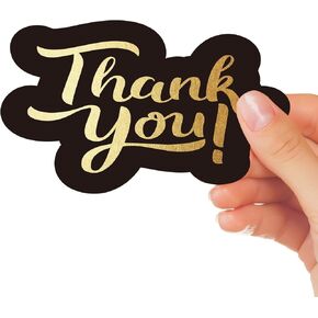 50Pcs Black and Gold Thank You Cards, Elegant Small Business Thank You Cards.Enhance Your Brand and Show Your Appreciation for All Your Businesses.