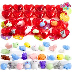 JOYIN 28 ألعاب Mochi الإسفنجية المملوءة بالقلوب وبطاقات عيد الحب للأطفال، هدايا حفلات تبادل الفصول الدراسية لعيد الحب، ألعاب تخفيف التوتر Kawaii لتبادل هدايا عيد الحب، وجوائز الألعاب وهدية الكرنفالات in Kuwait