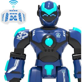 Robot Toys for Kids, Programmable Remote Control Robot with Gesture Sensing, Voice Control & LED Face, 15 3/4" (White)