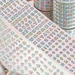 2 لفات من ملصقات سجل القصاصات بأحرف جرافيتي، مجموعة شريط واشي، 5 متر/لفة، ملصقات أبجدية لشريط قصاصات الحيوانات الأليفة لتدوين سجل القصاصات، ملصقات حروف لطيفة، مجموعة لوازم سجل القصاصات الجمالية in Kuwait