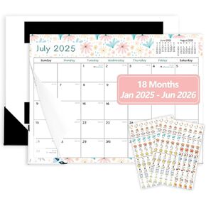Magnetic Calendar for Refrigerator 2025-2026, Fridge Calendar Magnet Jan.2025 - Jun.2026, 18 Months Refrigerator Calendar with Monthly Color Designs for Easy Organizing (12.8 x 9.5 in)