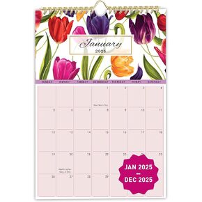 2025 Wall Calendar, 12" X 17", 12 Monthly Calendar from Jan 2025 till Dec 2025, Spiral Bound for Office, Home, Family,Business, School Appointment Planning