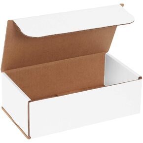 Aviditi White Corrugated Cardboard Mailer Box, 9" L x 5" W x 3" H, Pack of 50, Crush-Proof, for Shipping and Mailing UPS, USPS and FedEx
