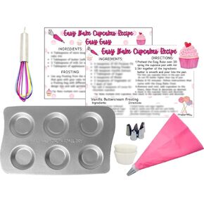 Easy Bake Oven Cupcake Baking Set, Cupcake Pan, Recipes, Whisk, Piping Bag, Decorating Tips