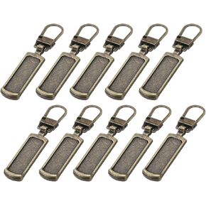 PATIKIL Zipper Pull Replacement, 10 Pcs Detachable Metal Zipper Tab Repair Kit Handle Fixer Extension for Luggage Jackets Suitcase Boots, Black