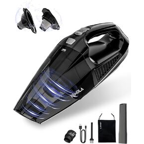 TEMOLA Handheld Vacuum Cordless, Car Vacuum Cleaner with Brushless Motor 12000Pa, Hand Vacuum Cordless Rechargeable with Stainless HEPA Filter, Mini Vacuum Car Accessories for Office and Home Cleaning