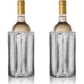 Vacu Vin Active Wine Cooler Silver, Set of 2
