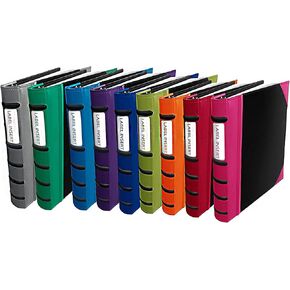 KLEER VU Executive Binder –Leather Binder with 3X 1 D-Rings with Name Tag Insert, Ribbed Spine, Holds 225 8.5x11" Sheets - Professional Binder Organizer for Office, School, Library, Home (Fushia)
