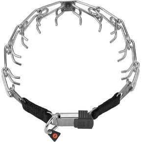 Herm Sprenger Black Stainless Steel Prong Collar with Buckle for Dogs, 3.2mm Large