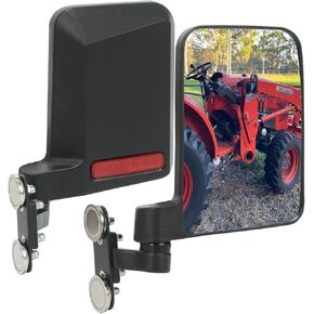 SUNPIE Magnetic Tractor Side Mirrors Compatible with John Degree, Kubota, Mahindra, Lawn Mover Universal Side View Mirrors Rearview Mirrors, 2 Packs