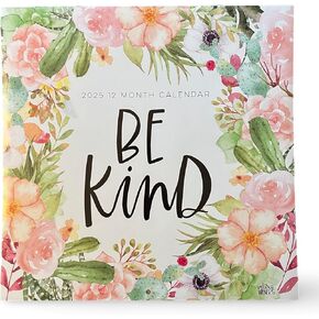 2025 Inspirational Wall Calendar with Motivational Quotes, 12" x 24", Floral Design