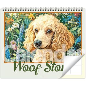 GuassLee 2025 Wall Calendar - Funny Dogs Hanging Wall Calendar 2025 From Jan 2025 - Dec 2025, 14" x 23" Opened 18-Month Dog Calendar Planner with Thick Paper Spiral Binding for Organizing Giftable