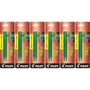 Pilot FriXion Ball Gel Ink Refills, Fine Point, 0.7mm, Green Ink, 12 Refills