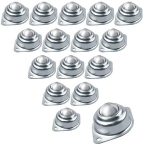 60Pcs Roller Ball Transfer Bearing, 1 Inch Carbon Steel Ball Casters, Mounted Round Ball Transfer Unit Universal for Conveyor Roller Stand, Furniture, Transmission, Trolley Screw