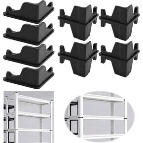 16 Pcs Post Inserts Connectors for Whalen 5 Shelf Heavy Duty Shelving Unit - PP Plastic, Injection Molded, Sturdy & Strong Support - Black, Includes 8 Post Corner Connectors and 8 Post Caps