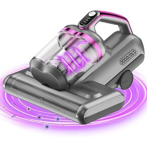 Mattress Vacuum Cleaner, Bed Vacuum with 15Kpa Suction, 253.7nm UV-C, Dual Brushroll 30000R/Min Rotation, HEPA Filter & Ultrasonic Tech, Widened Suction Port, 450W, Corded
