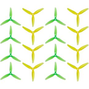 16pcs Fpv Drone Props Propeller: HQProp Ethix S4 Prop Lemon Lime 5x3.7x3 Tri-Blade 5 Inch Props for 4S 6S FPV Freestyle Racing,8xCW 8xCCW