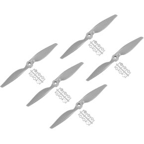 MECCANIXITY 5Pcs 9x4.5 Inch Propeller RC Propellers 2-Vane Blades Props Gray with Adapter Rings for RC Airplane Aircraft Prop Replacement