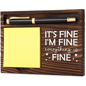 Funny Working Decor Gift for Coworkers, Gag Office Gift for Coworkers, Cute Office Gift for Coworkers, Retro Note Pad Holder with Funny Quotes,6.5x4.7 Inches,HFF4