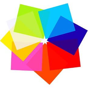 Outus 104 Pieces Cellophane Wrap Paper Color Cellophane Cello Sheets for Gel Light Filter DIY Arts Crafts Decoration Plastic Sheet (Multicolor, 6 x 6 Inch)