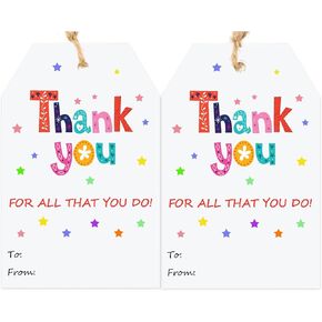 100Pcs Thank You Gift Tags,Thank You for All That You Do Tags Gift Wrapping Tags to and from Gift Tags for Employee Mothers Day Teachers Day Thanksgiving Wedding Party