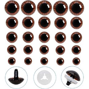 100Pcs Safety Eyes and Secure Washers for Amigurumi Crochet - Thalinfayi 11/13/15/19/23mm 5Size Colored Plastic Safety Eyes Crochet Craft Eyes for Amigurumi, Crafts, Crochet Doll DIY Making Supplies