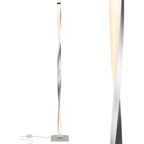 Brightech Helix LED Bright Floor Lamp for Living Rooms & Bedrooms, 48" Tall Pole Lamp, Dimmable Standing Lamp - Platinum Silver