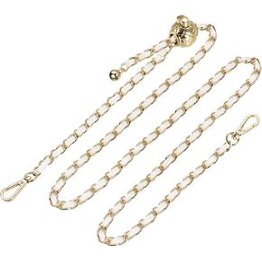 uxcell Purse Chain Strap, 47 Inch Leather Iron Chain Strap Adjustable Handbag Chains Shoulder Cross Body Replacement for Wallets Clutch Bags Pink/Gold Tone