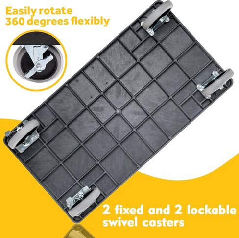 ELAFROS 3 Shelf Heavy Duty Plastic Utility Cart 34 x 17 x 38.5 Inch - Work Cart with 2 Fixed 2 Swivel Wheels and Safely Holds up to 550 lbs - 3 Tier Service Cart Deep Shelves Tool cart, Gray in Kuwait