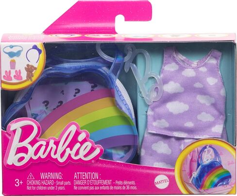 Barbie Clothes and Accessories, Deluxe Keychain Donut Bag with Pink Sprinkle Dress and Candy Themed Accessories for Barbie Dolls in Saudi Arabia