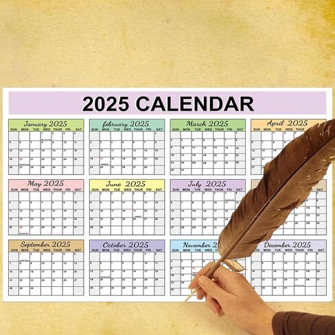 2025 Full Desk Calendar 2 Sided Vertical/Horizontal Reversible 11 x 17 Inch 12 Month Calendar Planner Cards 3 Sheets in Saudi Arabia