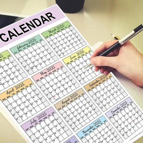 2025 Full Desk Calendar 2 Sided Vertical/Horizontal Reversible 11 x 17 Inch 12 Month Calendar Planner Cards 3 Sheets in Saudi Arabia
