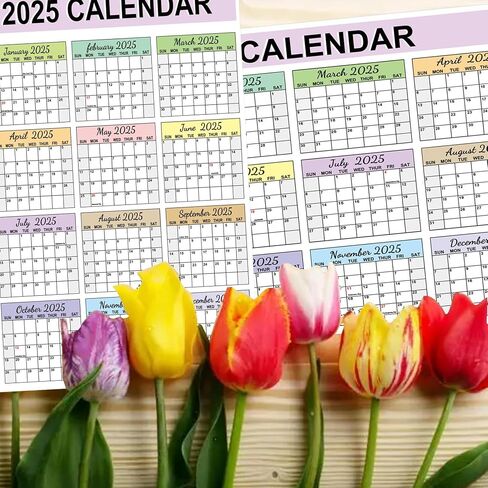 2025 Full Desk Calendar 2 Sided Vertical/Horizontal Reversible 11 x 17 Inch 12 Month Calendar Planner Cards 3 Sheets in Saudi Arabia