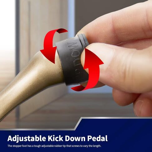 HOME&I One Touch Easy Pedal Door Stop Stopper Height Adjustable Kick Down Door Stop with Rubber Tip Spring Lever Screw Type (Black, 4 Inch x 1 Pack) in Saudi Arabia