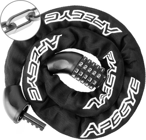 Bike Chain Lock 5 Digit Combination Bike Locks Heavy Duty Anti Theft 35.4/47.2in Longer Chain Bicycle Lock Hardened Steel Bike Lock for E-Bike, Motorcycle, Bicycle, Scooter in Saudi Arabia