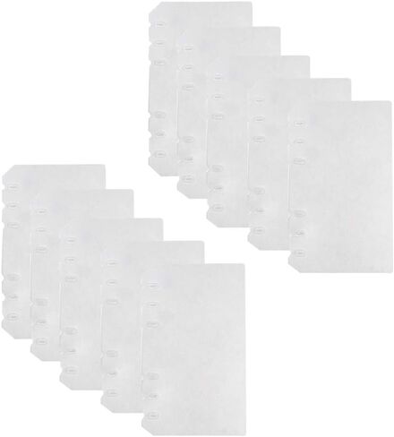 Suillty 6 Holes Transparent Frosted PVC Binder Pages Paper Sheet Dividers Insertable Cards Index Page Tab for Notebook Notepad Journal Diary Planner Memo(A6,10Pack) in Saudi Arabia