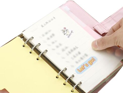 Suillty 6 Holes Transparent Frosted PVC Binder Pages Paper Sheet Dividers Insertable Cards Index Page Tab for Notebook Notepad Journal Diary Planner Memo(A6,10Pack) in Saudi Arabia