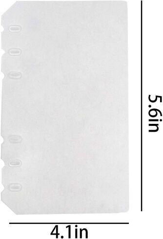 Suillty 6 Holes Transparent Frosted PVC Binder Pages Paper Sheet Dividers Insertable Cards Index Page Tab for Notebook Notepad Journal Diary Planner Memo(A6,10Pack) in Saudi Arabia
