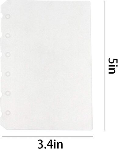 Suillty 6 Holes Transparent Frosted PVC Binder Pages Paper Sheet Dividers Insertable Cards Index Page Tab for Notebook Notepad Journal Diary Planner Memo(A6,10Pack) in Kuwait