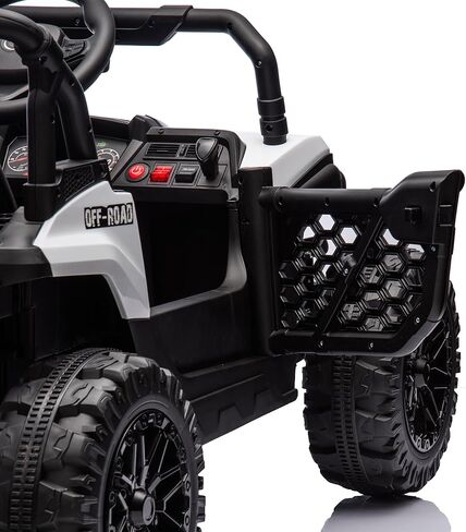 Elevon 24V Kids Ride on UTV Car، لعبة كهربائية بمقعدين للأطفال مع جهاز تحكم عن بعد للوالدين، مساحة تخزين خلفية، ضوء LED، بلوتوث، ألعاب ركوب تعمل بالبطارية للأطفال الكبار 3-8 (بني) in Kuwait