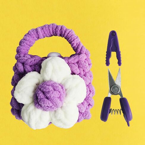 Mini Sicssor with Cover is a Ideal Gift for Craft Enthusiasts, Tiny Scissors Come with a Pounch for Travel, Hademade Sicssor for crochet, knitting, and paper cutting (Purple) in Saudi Arabia