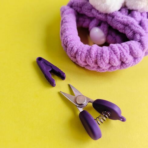Mini Sicssor with Cover is a Ideal Gift for Craft Enthusiasts, Tiny Scissors Come with a Pounch for Travel, Hademade Sicssor for crochet, knitting, and paper cutting (Purple) in Saudi Arabia