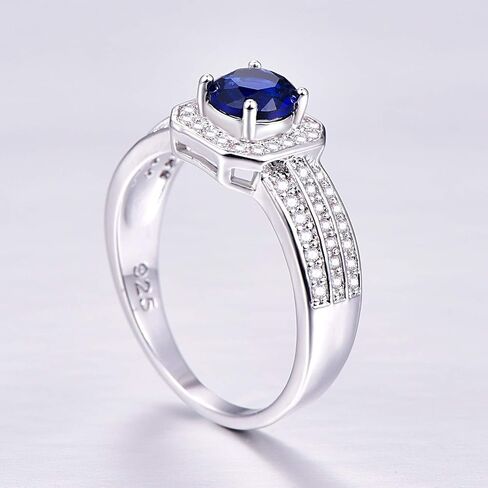 Silver Plated Sparkling Round Cut Created Rainbow Topaz CZ Cubic Zirconia Filled Halo Wedding Engagement Band Women's Ring for Mom Bridal Lover 8# in Saudi Arabia