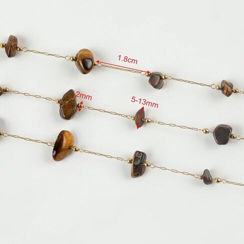 YOUBEIYEE 4 Meters Stainless Steel Chain for Jewelry Making Amber Gemstone Crystal Link Chain for Women Necklace Bracelet DIY Natural Stone Chain on Spool in Saudi Arabia