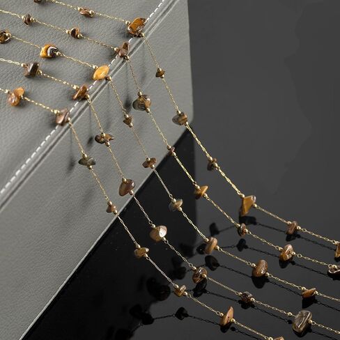 YOUBEIYEE 4 Meters Stainless Steel Chain for Jewelry Making Amber Gemstone Crystal Link Chain for Women Necklace Bracelet DIY Natural Stone Chain on Spool in Saudi Arabia