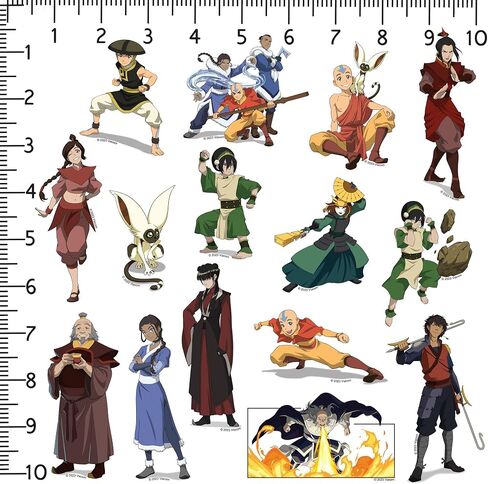 Avatar The Last Airbender 50ct Vinyl Large Deluxe Stickers Variety Pack - Laptop, Water Bottle, Scrapbooking, Tablet, Skateboard, Indoor/Outdoor - Set of 50 in Saudi Arabia
