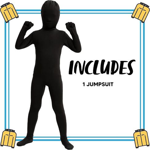 Spooktacular Creations Boy Black Shadow Demon Costume, Halloween Bodysuit Skin Costume for Kids Halloween Dress Up in Saudi Arabia