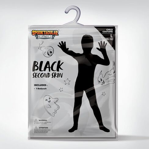 Spooktacular Creations Boy Black Shadow Demon Costume, Halloween Bodysuit Skin Costume for Kids Halloween Dress Up in Saudi Arabia